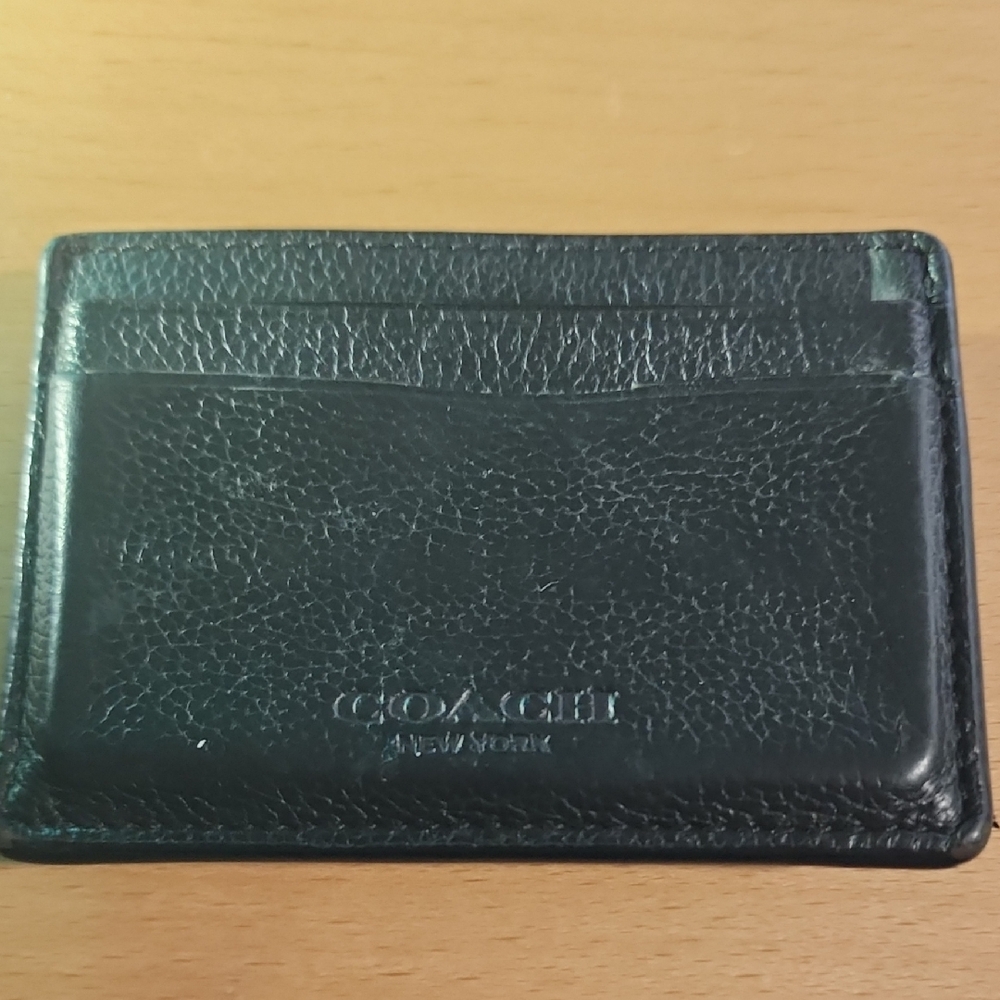 Coach Dark Leather Card Holder